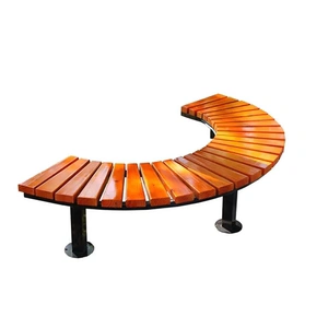 公木腐园椅 户外长椅子实木有靠背长凳座椅围树椅圆形庭院阳台