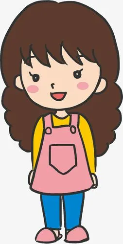 微笑卡通长发妈妈