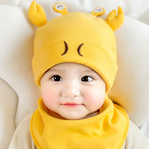 春秋两三四个月婴儿帽子薄款可爱超萌男孩春款0宝宝3秋冬4婴幼儿6