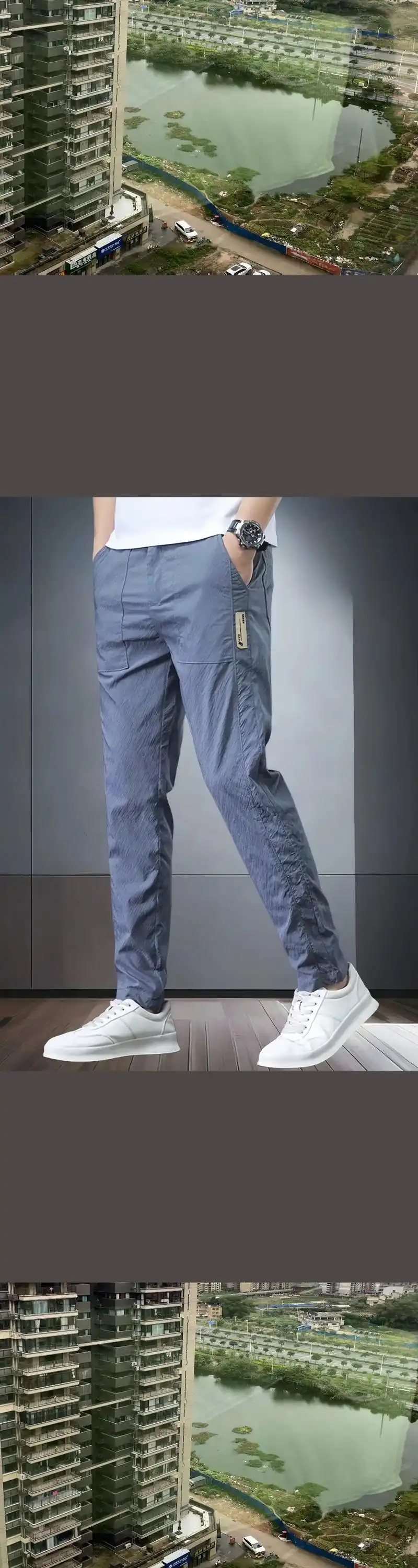 潮牌男装宽松休闲裤.夏日男装裤来咯,冰丝速干休闲裤,清凉透气 - 抖音