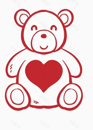 手绘爱心小熊