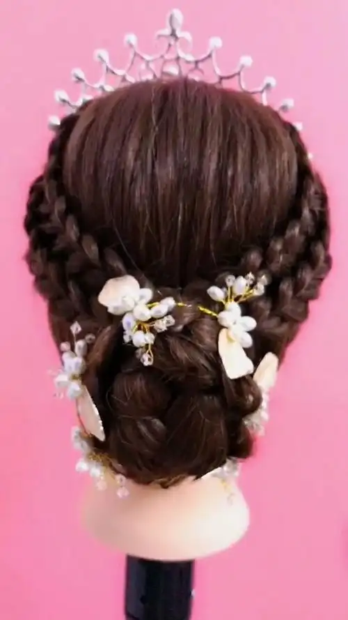 最美新娘皇冠编发造型,你们喜欢吗?