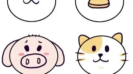 儿童简笔画 用椭圆画几只可爱的小动物