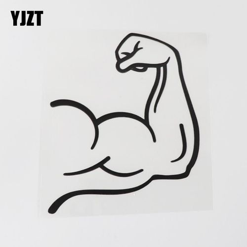 yjzt 强壮手臂肌肉线条性感汽车贴纸 健身运动防水车窗贴 hy4163