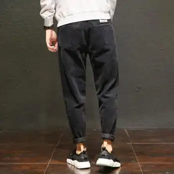 罗卜裤男士灯芯绒裤子韩版百搭加大码直筒宽松秋装季休闲长裤哈伦萝卜