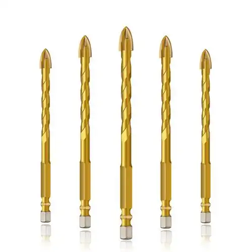 新款大理石陶瓷六角十字霸王钻头多功能硬质合金瓷砖三角麻花钻头