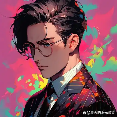 酷酷的眼镜男生头像