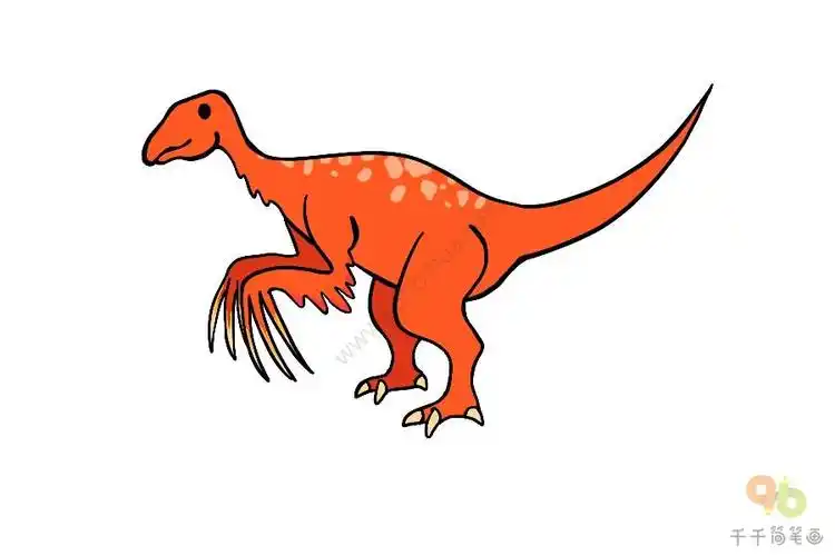q版恐龙镰刀龙简笔画步骤图q版恐龙镰刀龙简笔画步骤