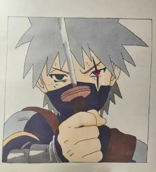 火影忍者  #手绘  #手绘头像  #绘画过程  #手绘临摹  #口罩  #卡卡西