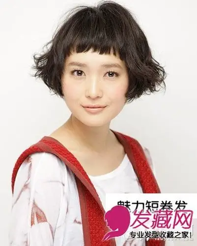 魅力染色短卷发 齐耳蓬松短发发型(4)