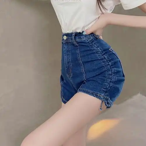 价高腰百搭抽绳牛仔短裤女夏款潮ins紧身显瘦打底热裤,商品下架区商品