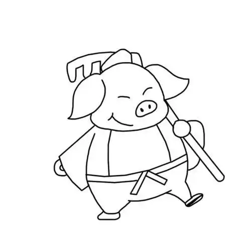 猪八戒怎么画不看简笔画