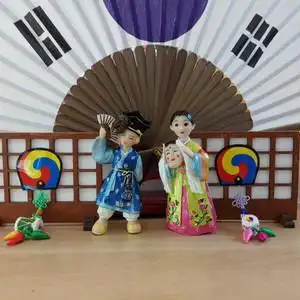 韩国民俗工艺品家居冰箱贴情侣婚庆娃娃装饰品出差出国旅游纪念品