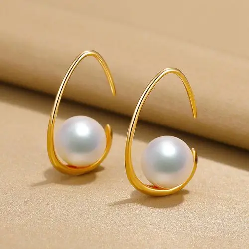 佰色传情日本akoya海水珍珠耳钉18k金珍珠耳环天然耳饰坠
