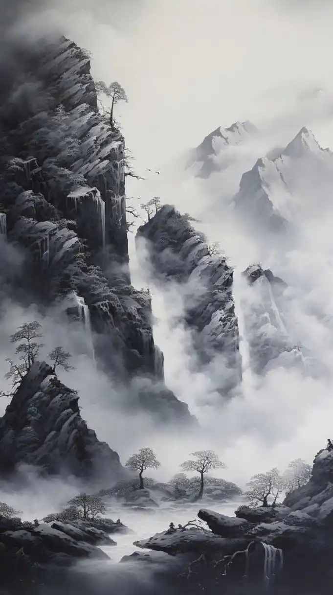 国风水墨画壁纸 国画,水墨山水以其独特的构图和艺术技巧而广受称赞.