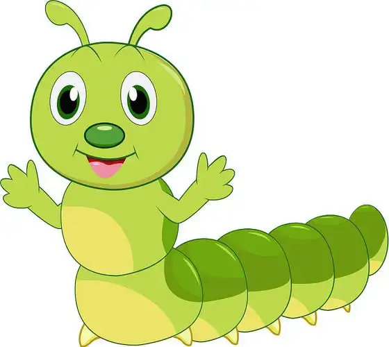 可爱的卡通毛毛虫色彩缤纷的角色