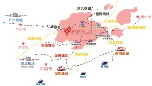 惠州惠众公馆周边轨道交通示意图