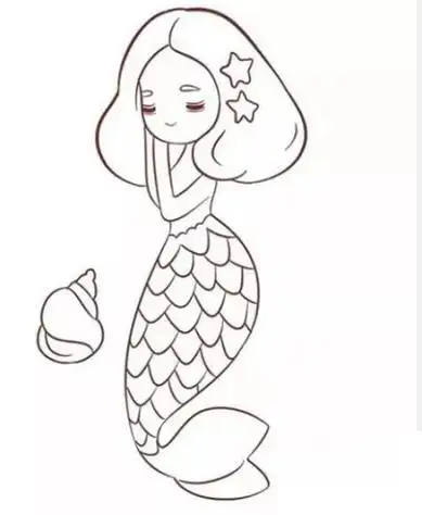 简笔画女孩,简笔画教程,美人鱼简笔画,简笔画图片