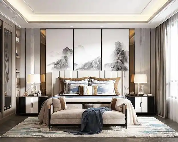 新中式卧室室内设计拓者设计吧