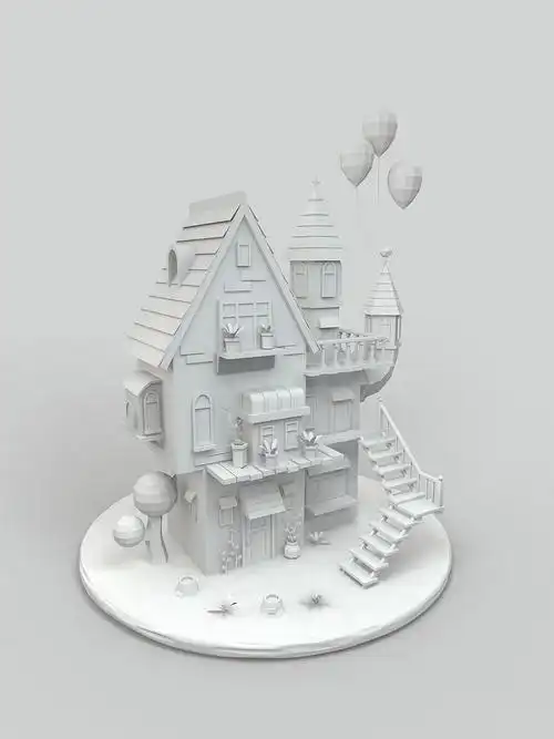 c4d小房子模型加灯光练习