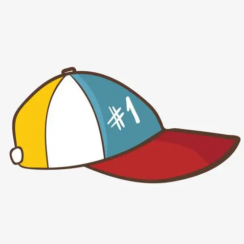 运动鸭舌帽手绘矢量图