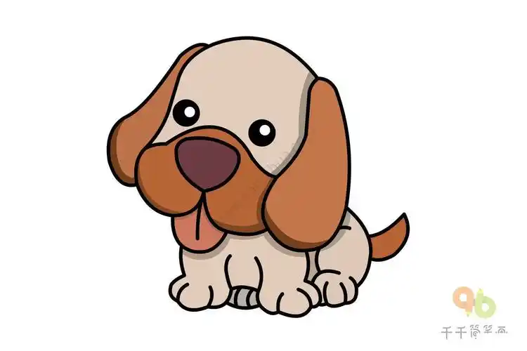 超级可爱的小狗狗,快来一起学起来吧~ 乖巧的小狗狗简笔画 小狗简笔画
