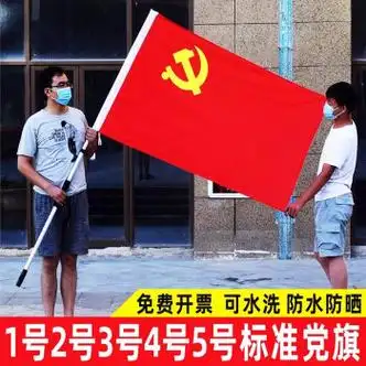 党旗国旗2号3号4号5号党旗摆件办公室高档1号党旗手持车载纳米防水型