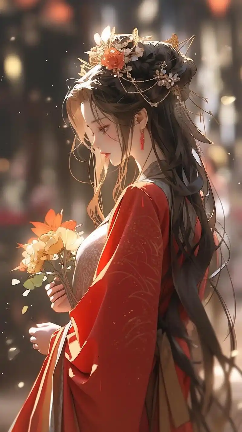 我是可爱又搞怪的表情包:古风小姐姐壁纸真的很爱#绝美古风 #红衣古装