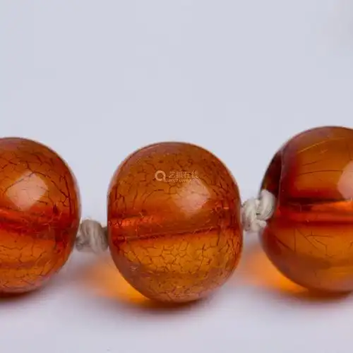 清-琥珀朝珠项链