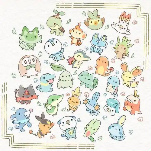 图集一组超萌的宝可梦简笔画
