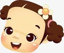 微笑小女孩头部卡通