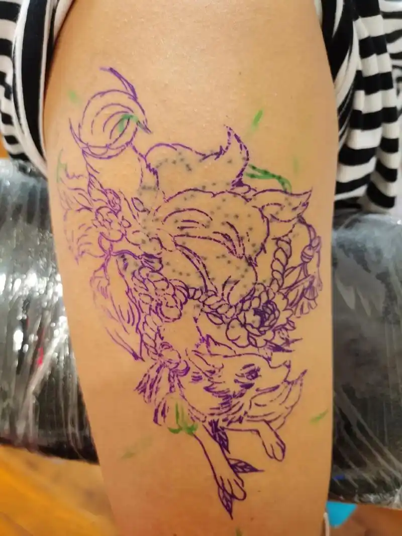 灵狐九尾き#鹤岗纹身刺青 #纹身 #作品分享 #tattoo - 抖音