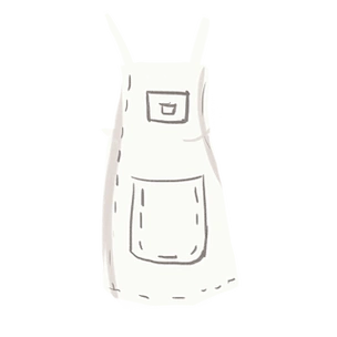 卡通小熊围裙装饰图案创意爱清洁概念标志设计矢量模板家庭厨师书法