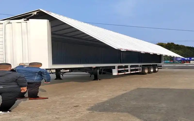 际通专用车 翼开启厢式半挂车 翼开启半挂 展翼车 飞翼车 13.