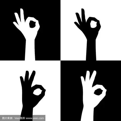 好的标志剪影手的图标