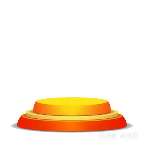 空向量登上领奖台.白色背景上的孤立.黄色的 3d 舞台.现实的平台.