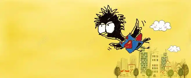 招聘卡通童趣黄色海报背景笨鸟先飞菜鸟超人高薪诚聘背景设计图片免费