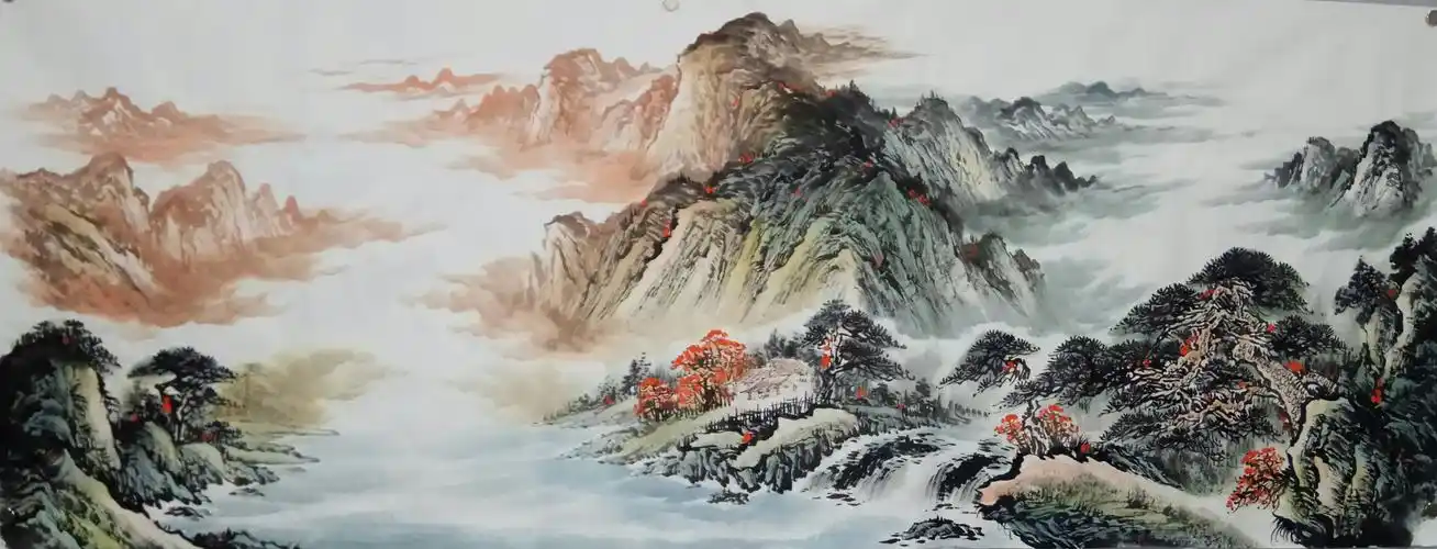 订制山水_山水_国画_装饰作品_园圆堂