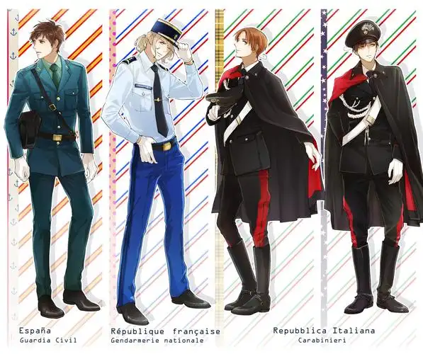 黑塔利亚 aph axis powers- hetalia 西/班/牙 法/国 意/大/利 壁纸