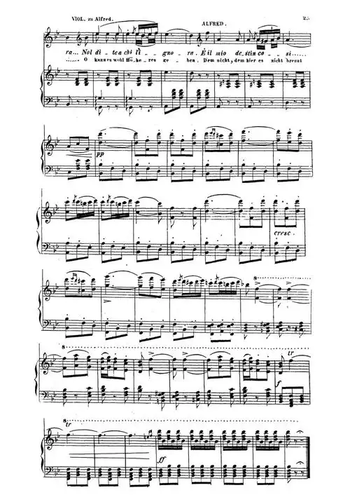 威尔第《茶花女》"饮酒歌"钢琴小提谱