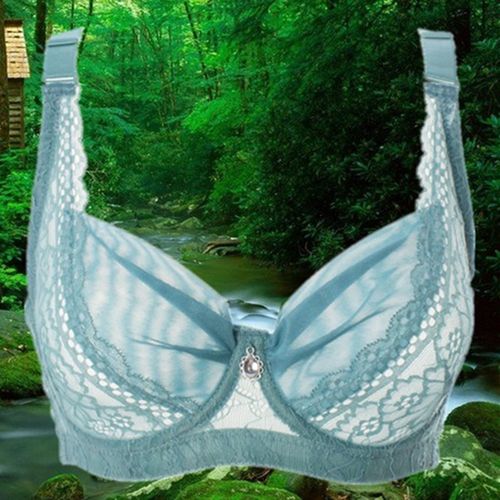 【天天特价】透明文胸超薄款蕾丝加大码内衣全罩杯胸罩90b95c100d