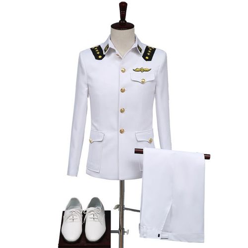 2023成人男款演出服海军制服表演服舞台合唱白色军装