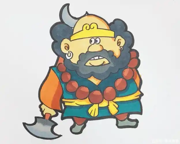 西游记沙和尚沙僧简笔画画画步骤详解宝宝涂色简单易学q版沙和尚简笔