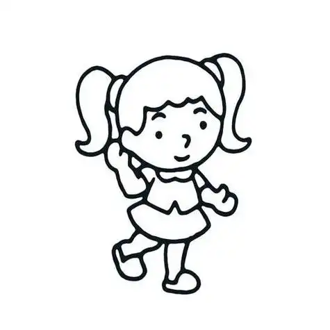 人物简笔画女孩全身可爱简单