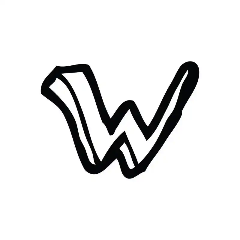 卡通字母 w,矢量, 卡通白色背景上的字母 w