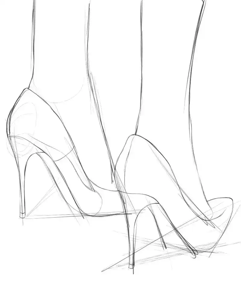 高跟鞋 #画画  - 抖音