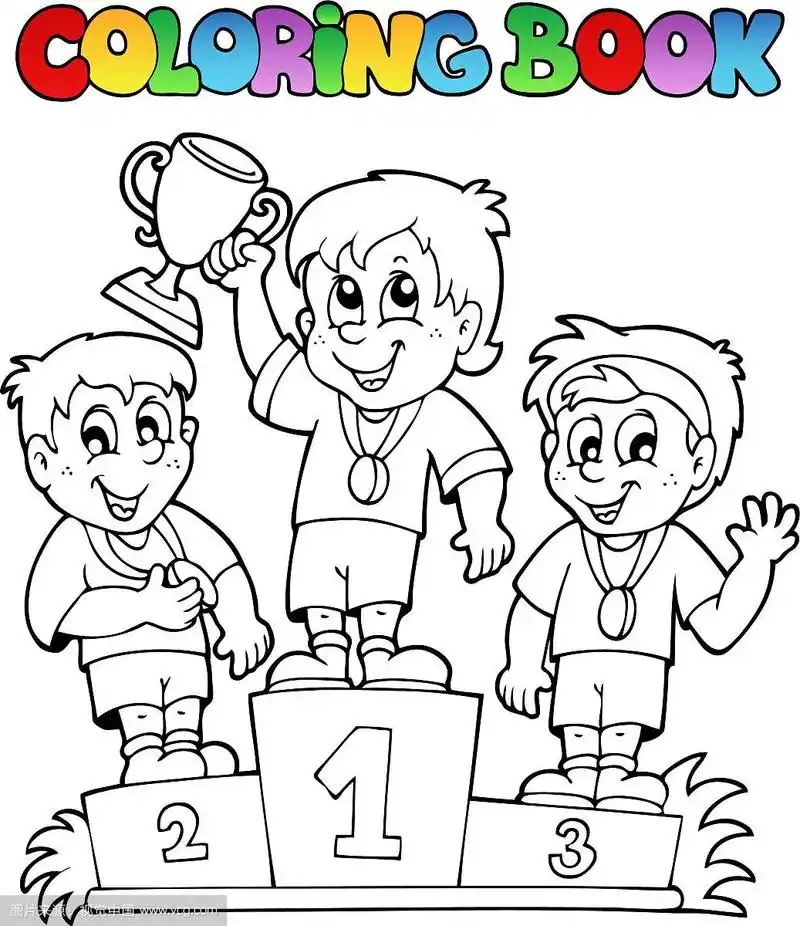 涂色书获奖者领奖台