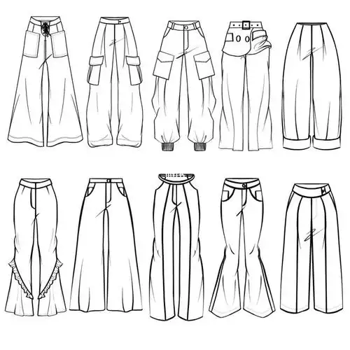 浅发一下裤子款式图练习吧