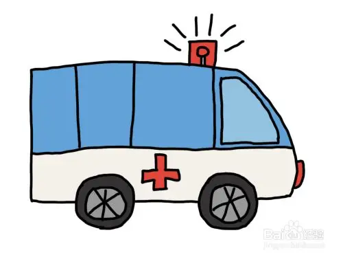 怎么画彩色简笔画救护车