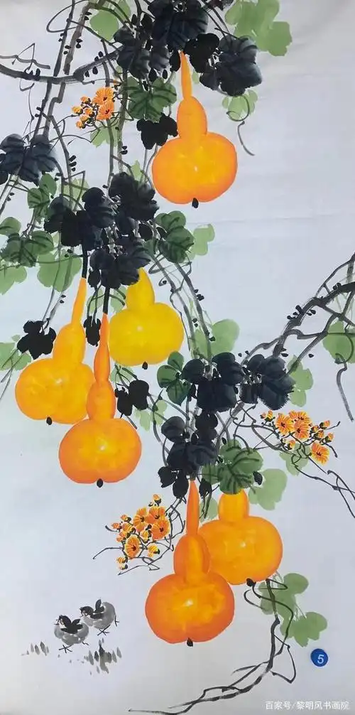 黎明风书画院:鸿运阁喜看四尺葫芦《福禄满堂》